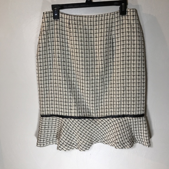 Cute White Black Cream Dalia Skirt sz 8 - Picture 4 of 6